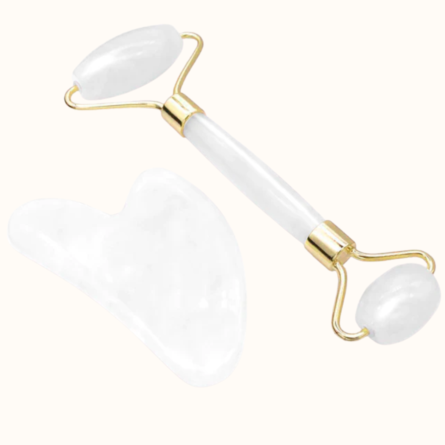 Gua Sha Set med Jade Roller och Gua Sha massagesten