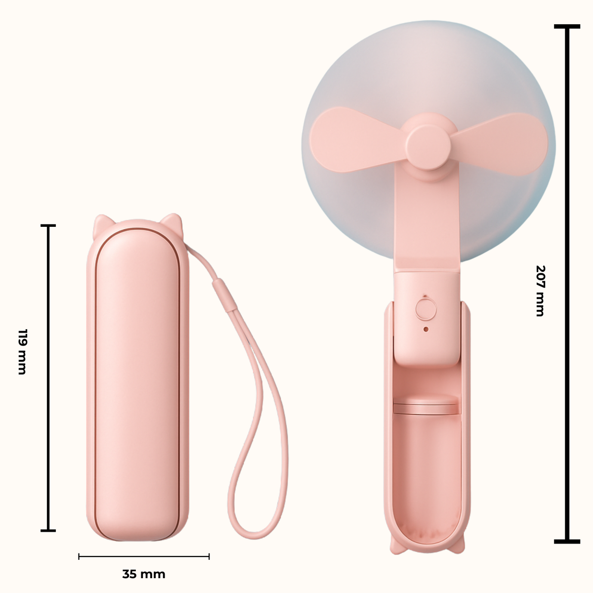 Fläkt - minifläkt, powerbank och ficklampa i ett