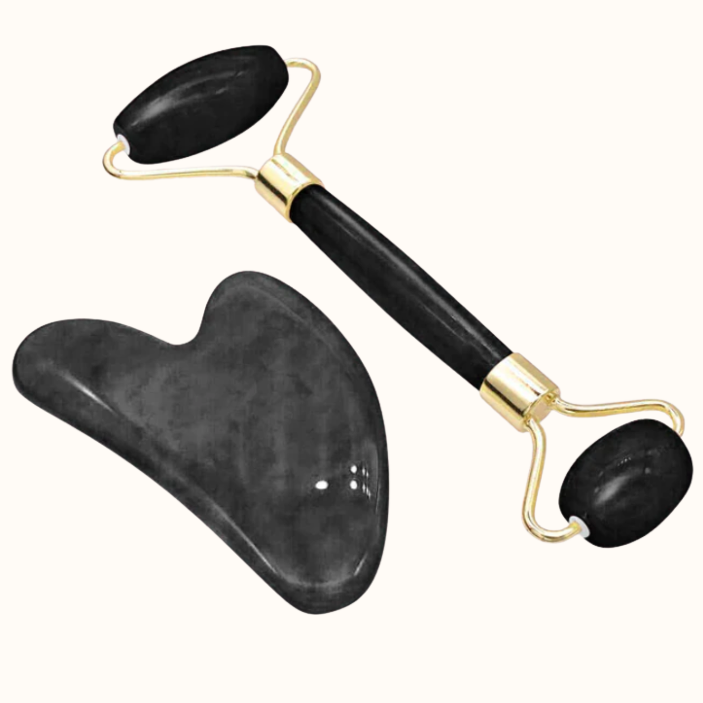 Gua Sha Set med Jade Roller och Gua Sha massagesten